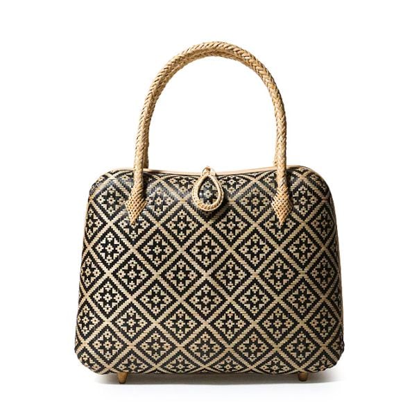 タイ製 竹細工 ミニハンドバッグ ブラック