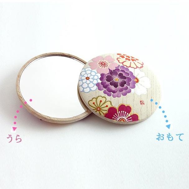 手描き桐手鏡（巾着付き）｜井澤屋ごのみ