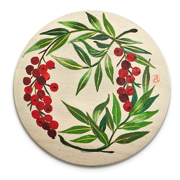 手描き桐手鏡（巾着付き）｜井澤屋ごのみ