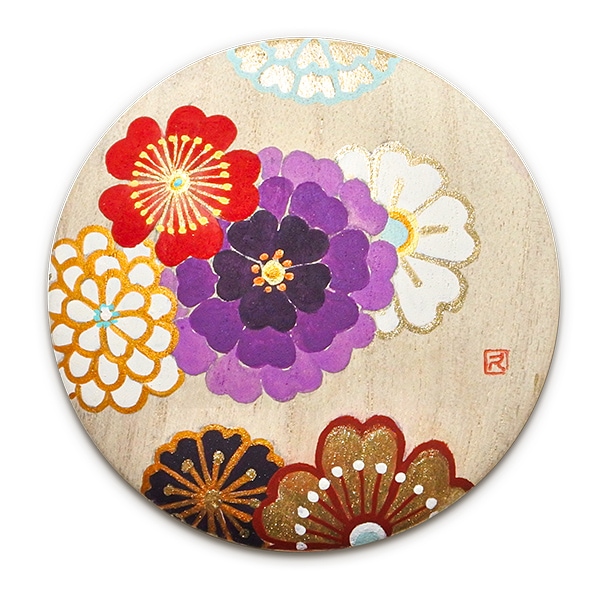 手描き桐手鏡（巾着付き）｜井澤屋ごのみ