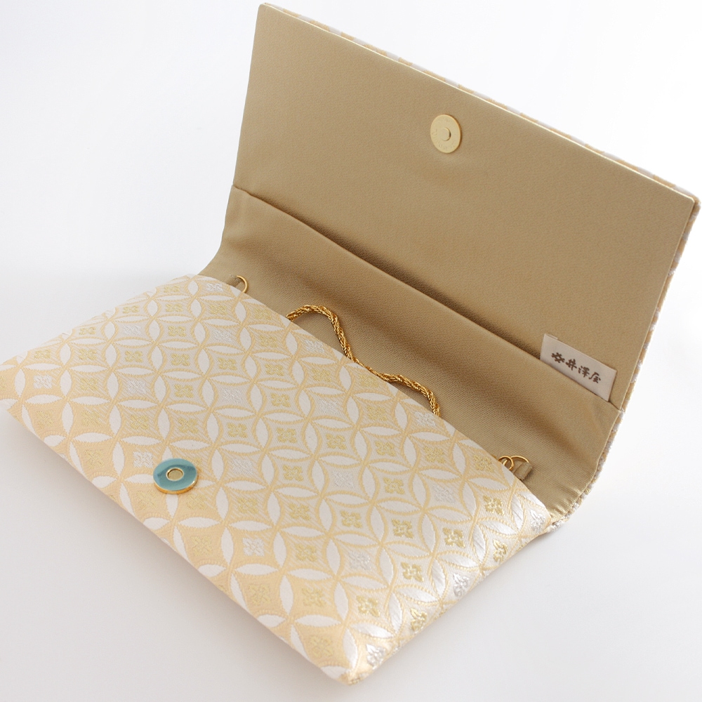 パーティーバッグ 2wayクラッチ「彩かすみ七宝文・オレンジ」｜和装