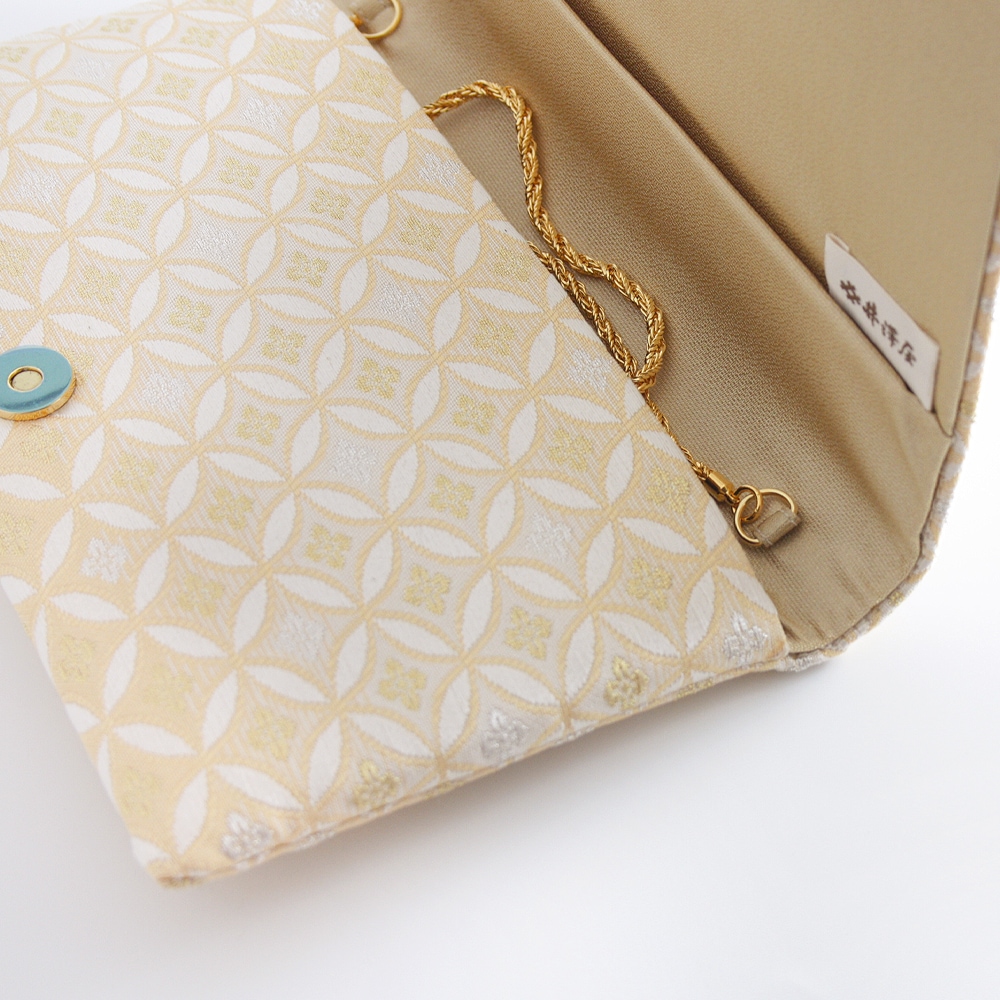 パーティーバッグ 2wayクラッチ「彩かすみ七宝文・オレンジ」｜和装