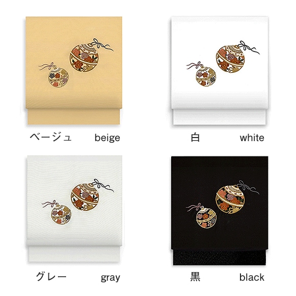 新塩瀬帯「鈴・渋め色」｜洗える帯 名古屋帯