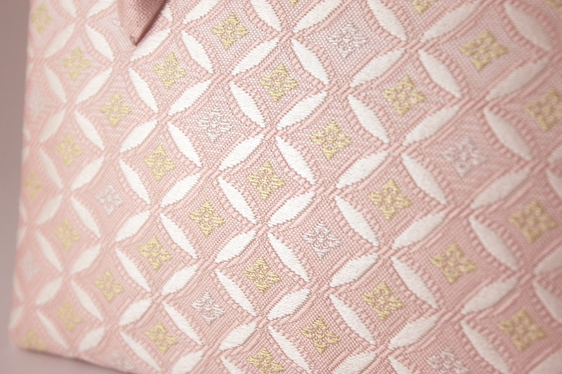 葵バッグ「彩かすみ七宝文・ピンク」｜和装バッグ 着物用ハンドバッグ