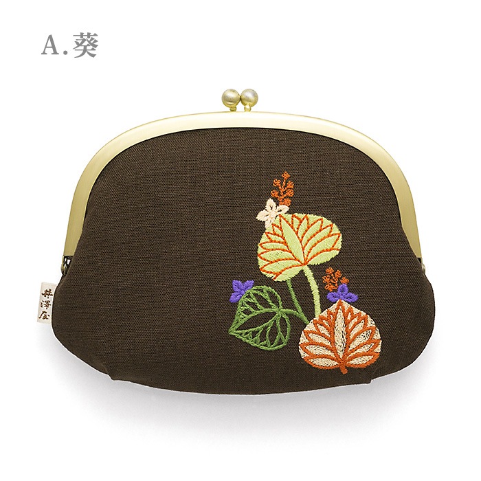 刺繍がま口 花ごよみ 大 刺繍がま口 花ごよみ 大