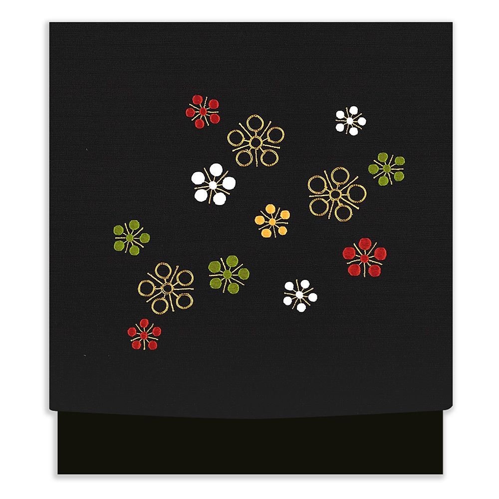 井澤屋名古屋帯 蝶の刺繍 黒新塩瀬帯
