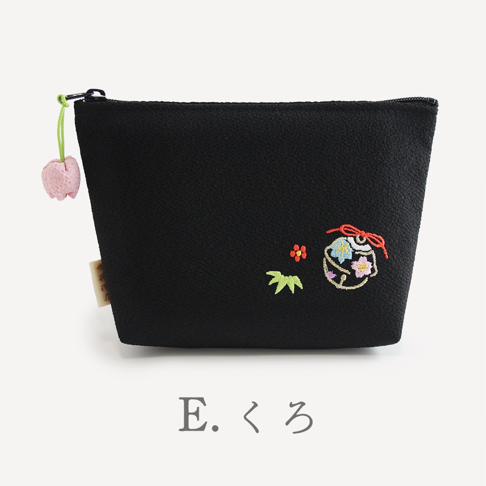 ちりめん刺繍マチ付きポーチ「雲錦鈴」｜ちりめん小物 井澤屋