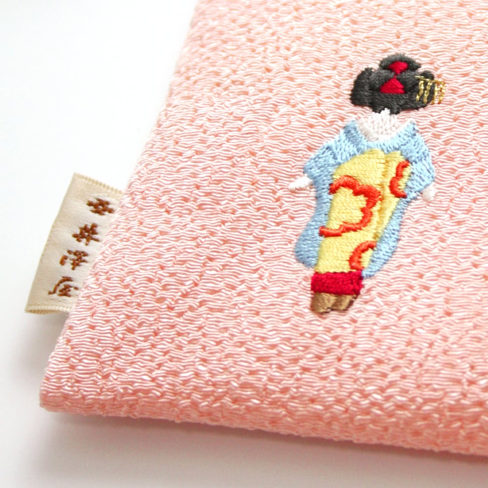 ちりめん刺繍ミニポーチ「舞妓」｜ちりめん小物 井澤屋