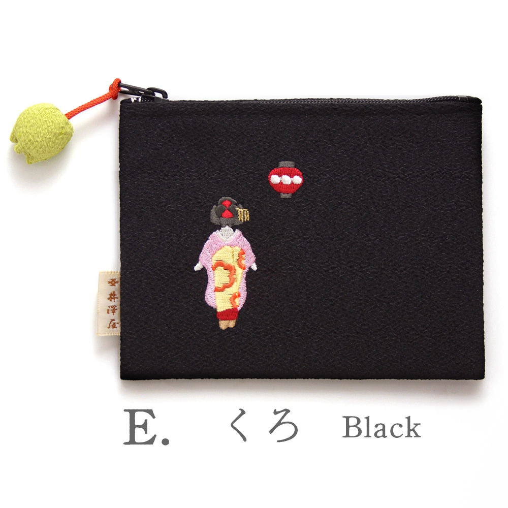 ちりめん刺繍ミニポーチ「舞妓」｜ちりめん小物 井澤屋