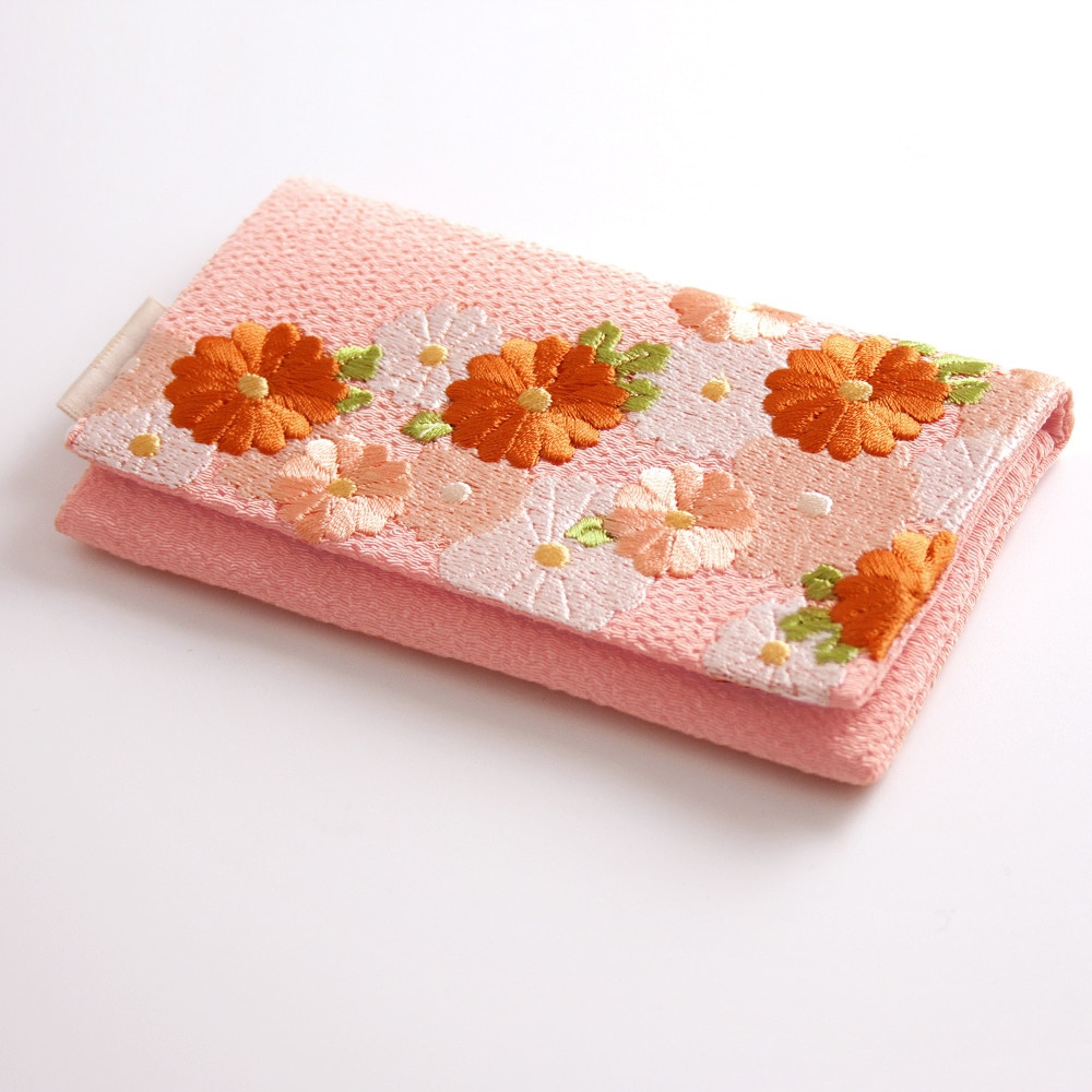 菊のちりめん刺繍名刺入れ（カードケース）｜ちりめん小物 井澤屋