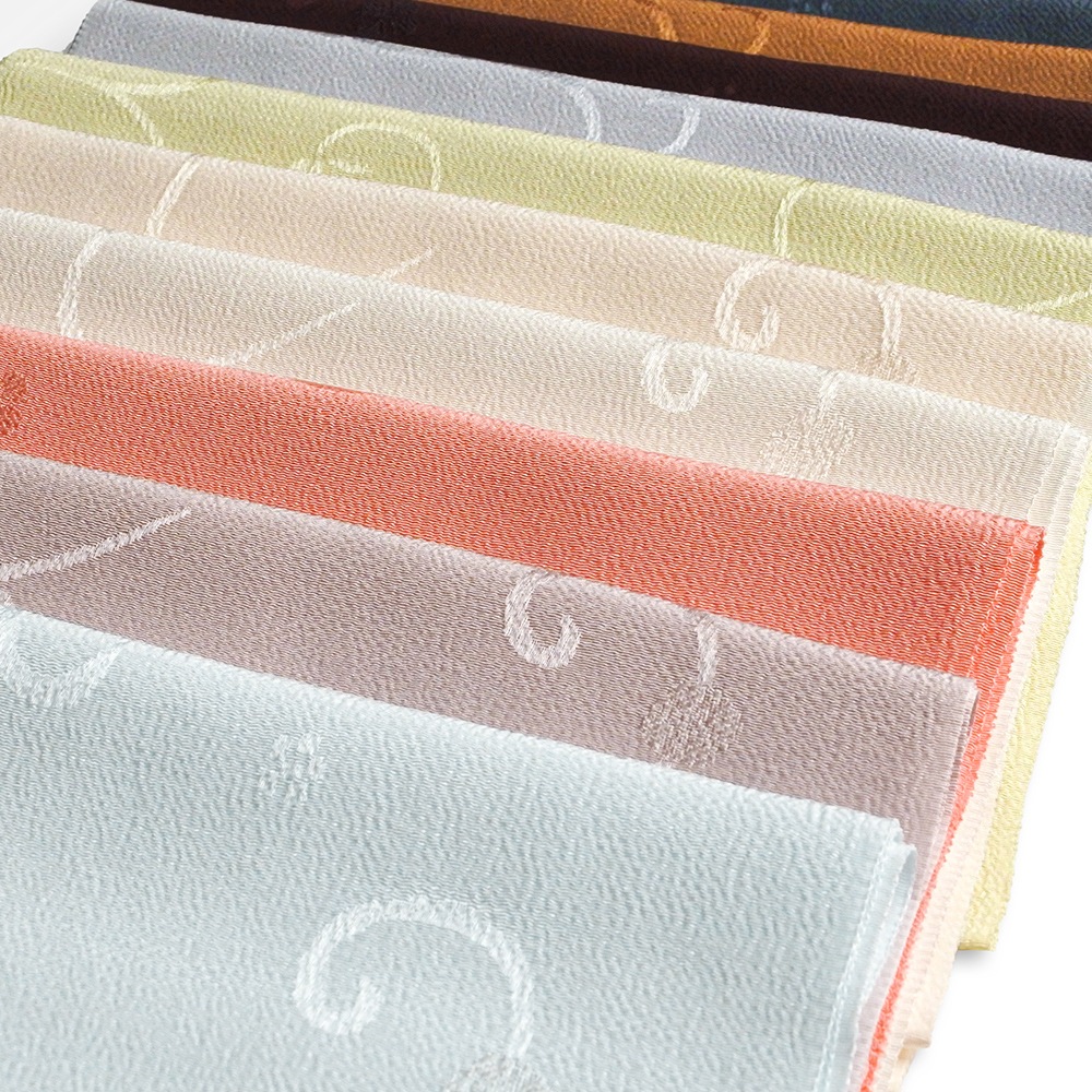 なないろ屋☆彡918■帯揚げ■絹地　楊柳　無地　パーチメント色　お単衣に クーポンご利用で最大10％OFF!名古屋帯 正絹 未使用 九