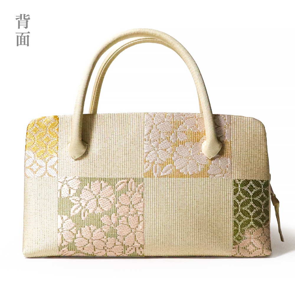 葵バッグ「市松桜七宝」｜和装バッグ 着物用ハンドバッグ