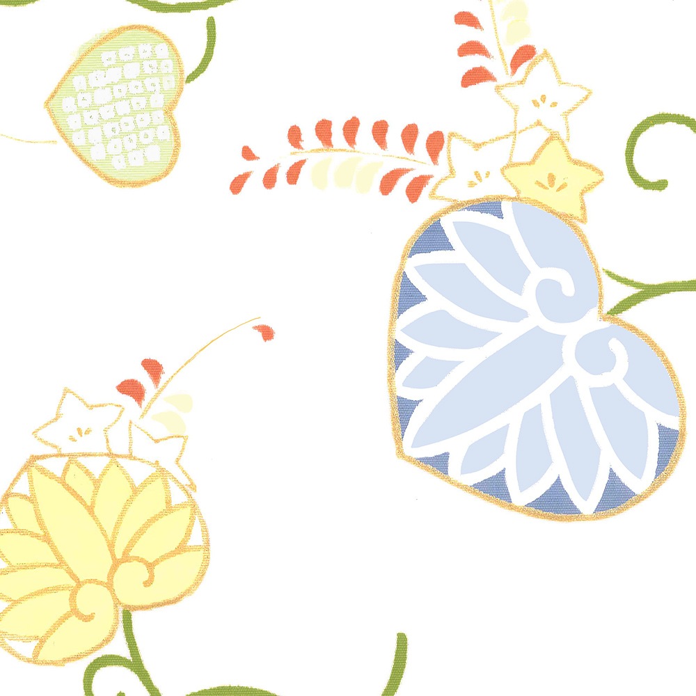 新塩瀬帯 春の柄「葵」 白地｜洗える帯 名古屋帯