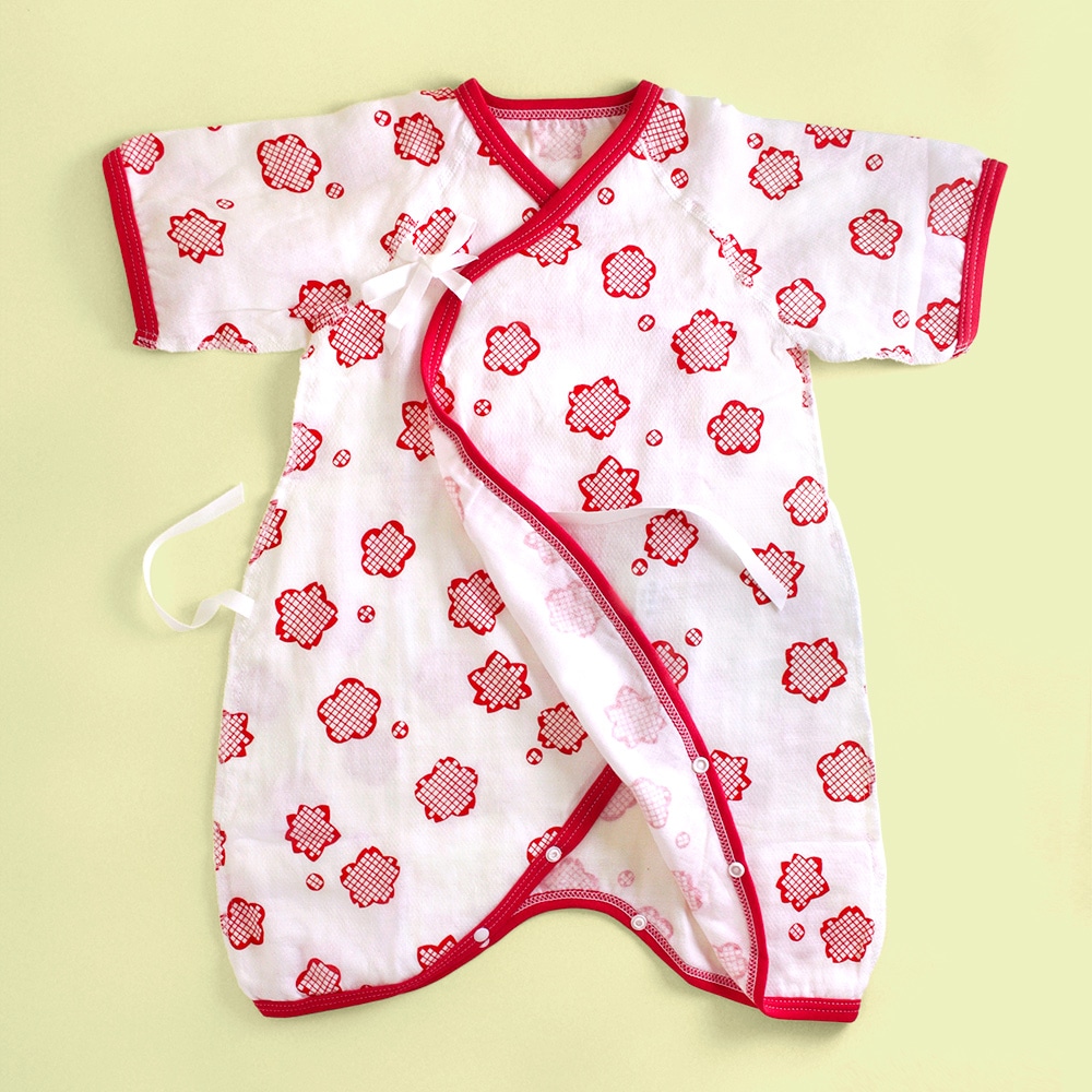 赤ちゃん用ガーゼ肌着（コンビ肌着）「りんりん」｜ダブルガーゼ