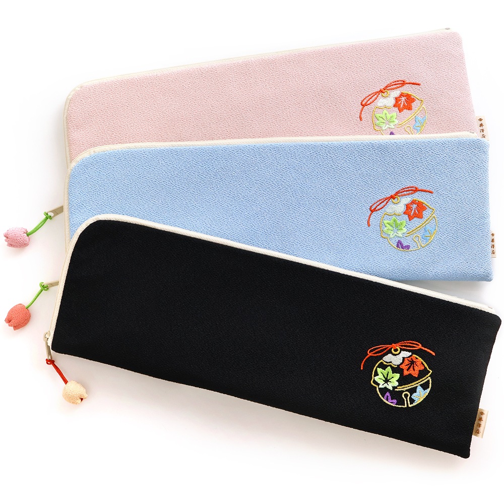 ちりめん刺繍 舞扇入れ「紅葉鈴」｜和装小もの 井澤屋