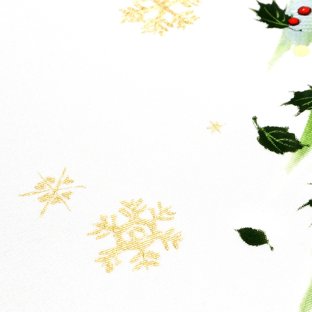 X'masの新塩瀬帯「グリーンクリスマスツリー」 白地｜洗える帯 名古屋帯