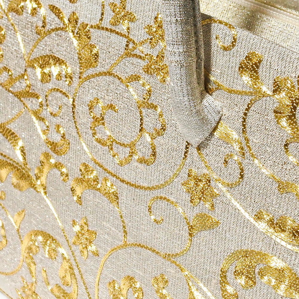 葵バッグ「金駒刺繍 ヨーロッパ唐草」｜和装バッグ 着物用バッグ