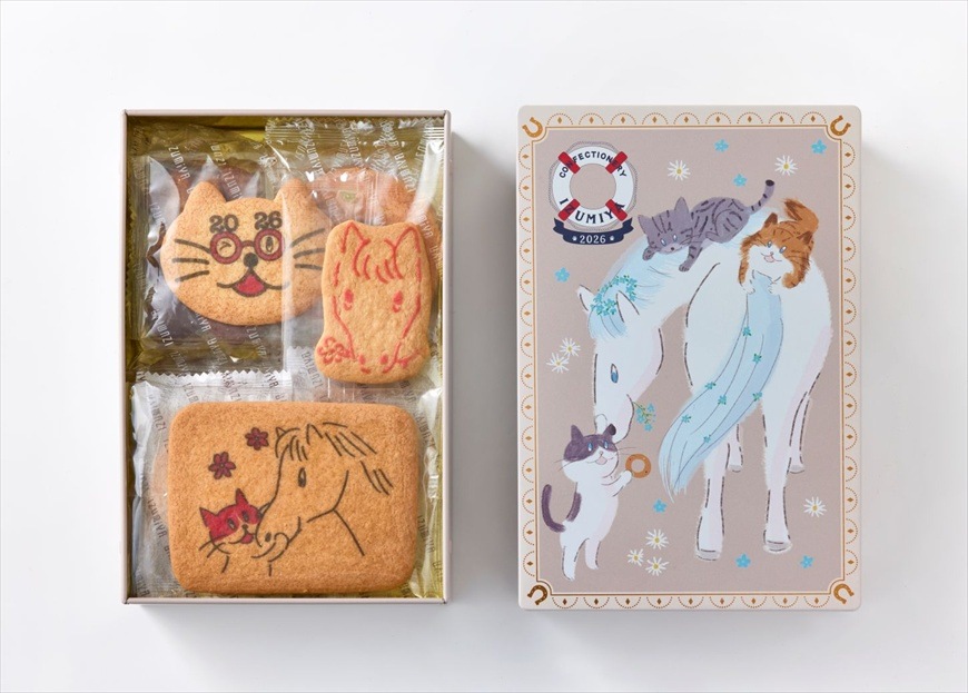 うまとねこ缶【幸せをつなぐ干支缶】 | 新商品 | 泉屋東京店|ネット