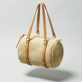 mononogu  WO3-RF  raffia brade Woven drum boston