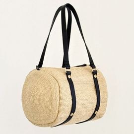 mononogu  WO3-RF  raffia brade Woven drum boston