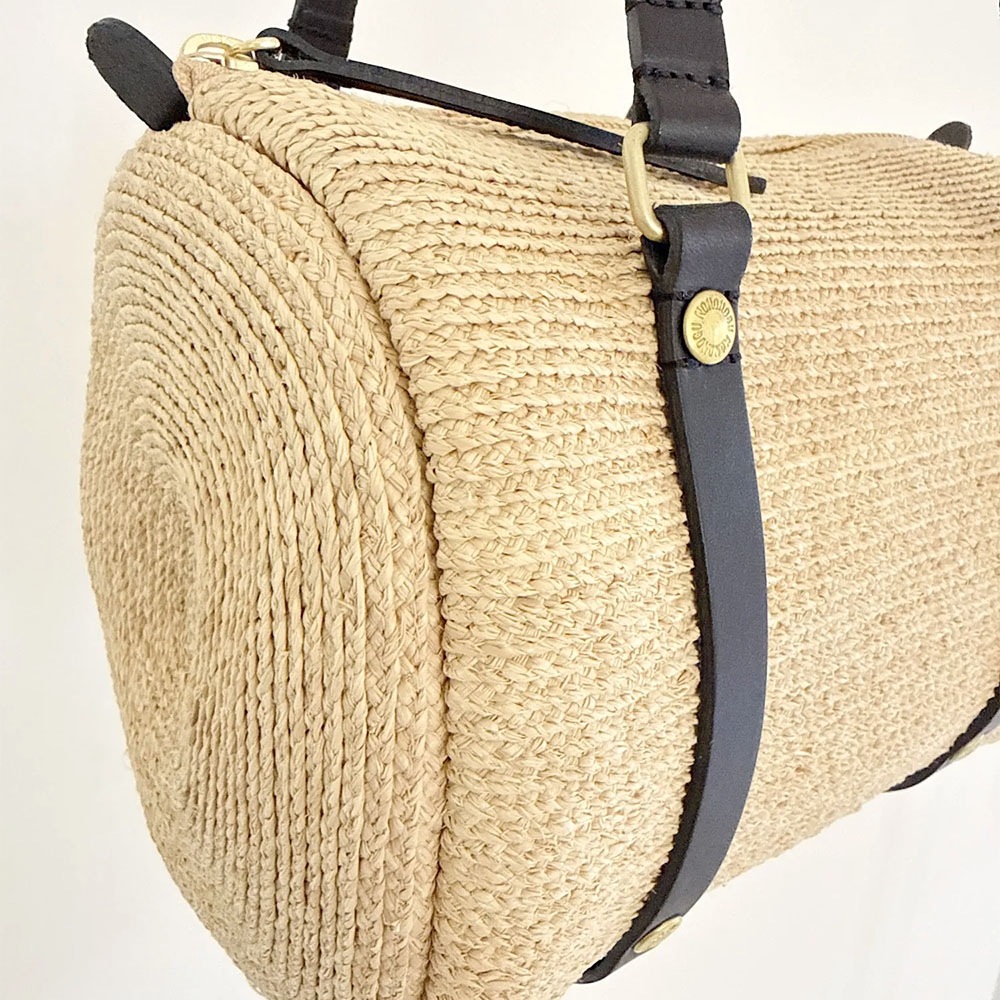 mononogu  WO3-RF  raffia brade Woven drum boston