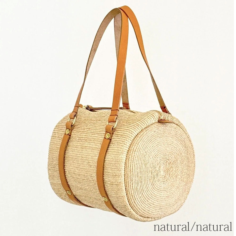 mononogu  WO3-RF  raffia brade Woven drum boston