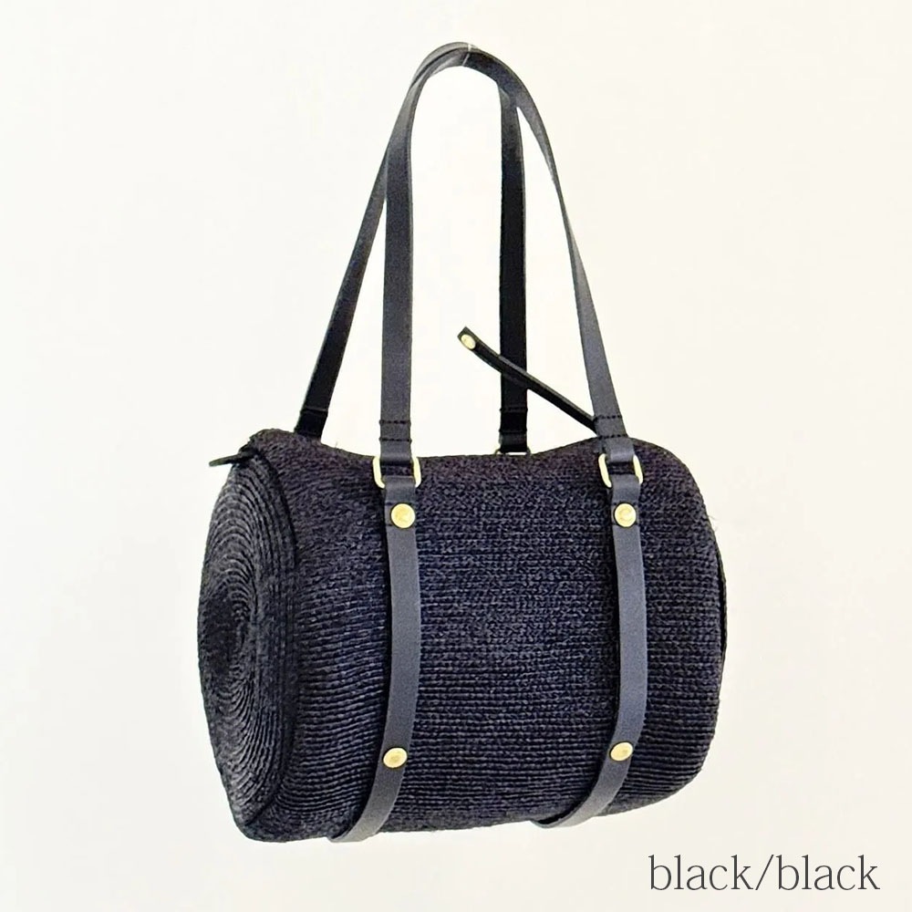 mononogu  WO3-RF  raffia brade Woven drum boston