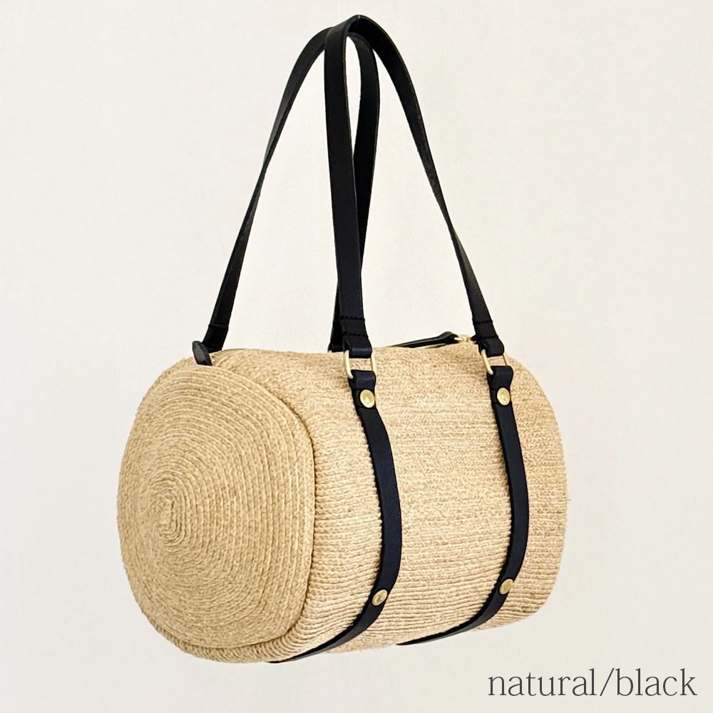 mononogu  WO3-RF  raffia brade Woven drum boston