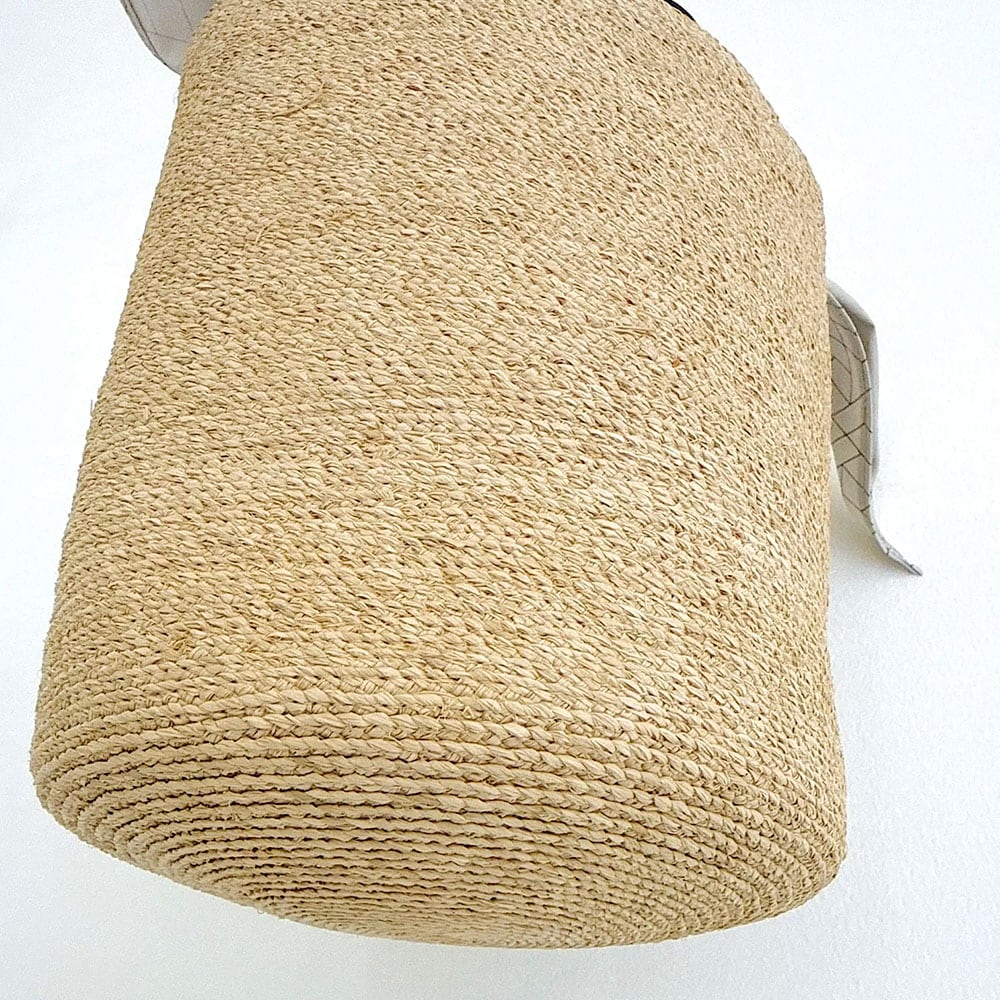 mononogu  WO1-RF Raffia Brade Woven Bucket Tote