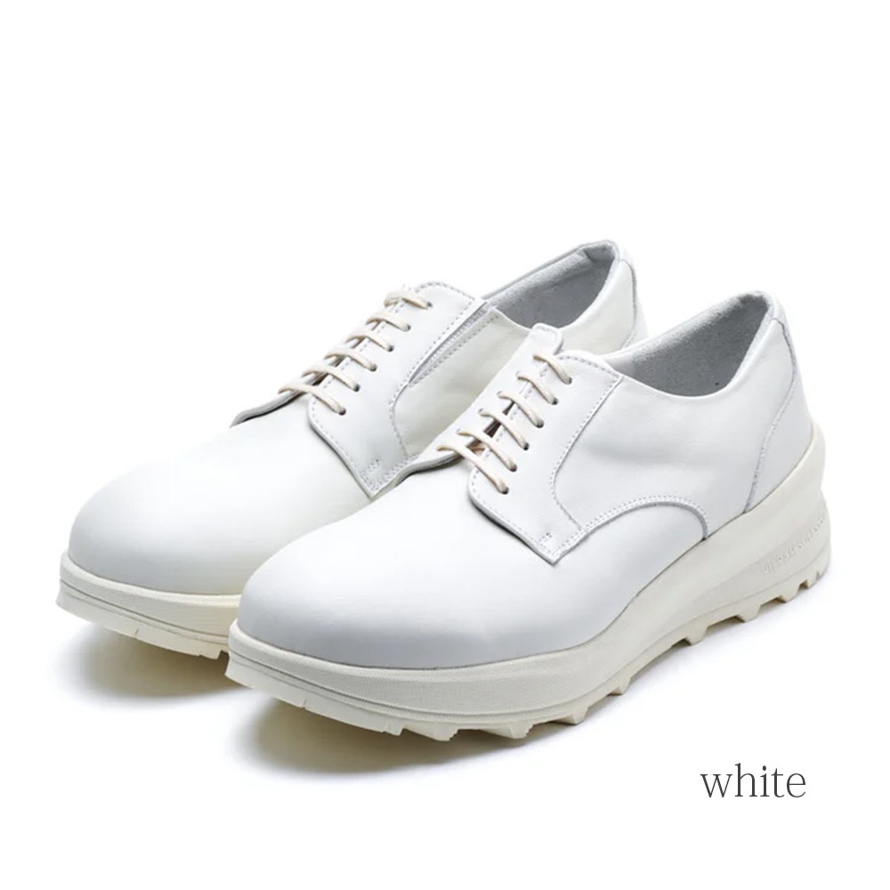 chausser PLAIN TOE DERBY SHOES white