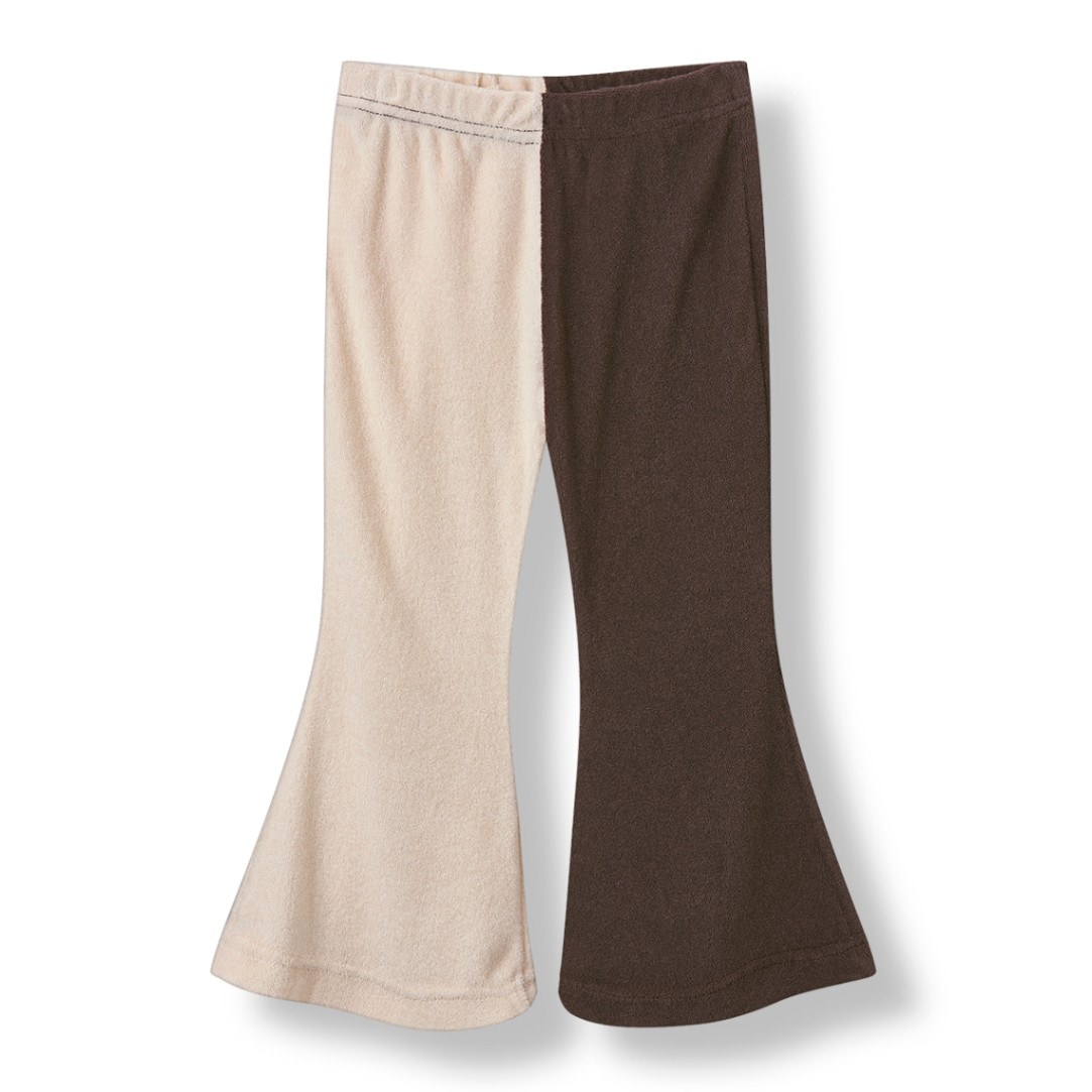 【LUNKA】Bicolor Flare Pants/Brown×Ivory