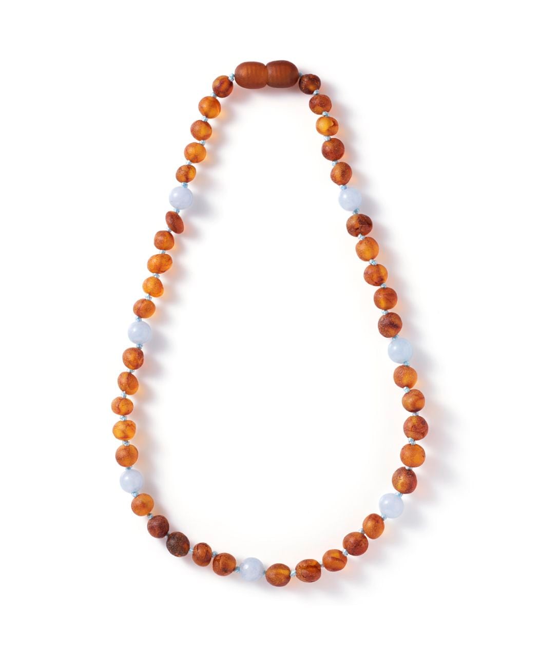 Amber Necklace with Aquamarine Cognac Aqua 