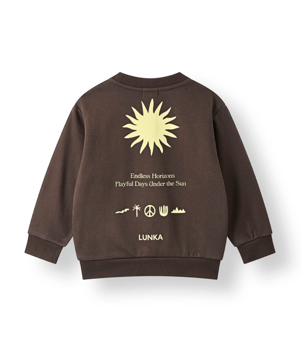 【LUNKA】 Sun Logo Sweat Shirt（Kids）/Brown