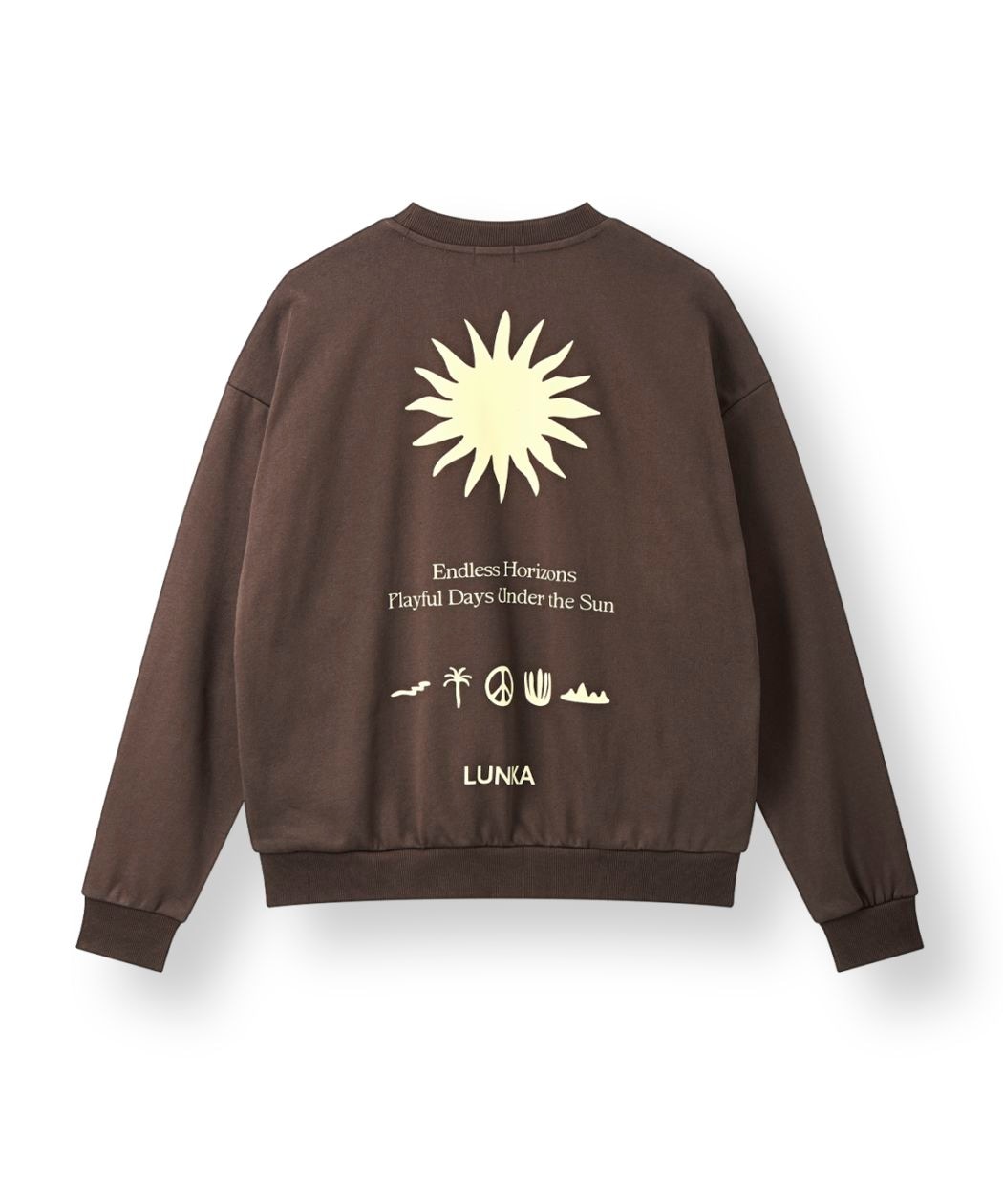 【LUNKA】 Sun Logo Sweat Shirt（Adult）/Brown