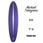 ��40%OFF �������Michael Takayama surfboards �ޥ����륿����� �����եܡ��� �ߥå� �����ե��� �ߥåɥ�󥰥� �ե���ܡ��� ���󥰥�ե��� surfboard EGG PURPLE ���å� �ѡ��ץ륵���� 7.2��mt12�� 