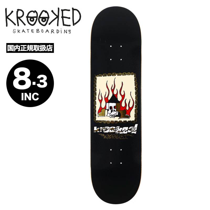 【KROOKED】クルキッド DRIED OUT DECK 8.06インチ スケートボード デッキ 板 スケボー クルキッド スケートボード スケボー デッキ 8.3inc 黒 ウォーレスト