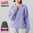 50%OFF ۥå ˥åȥȥåץ åǥ  ͡ 2 S M ͵֥ X-GIRL  | DISTRESSED KNIT TOP105244015011
