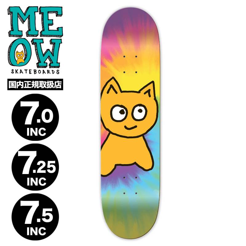 ミャオ スケートボード デッキ 7.0/7.25/7.5 子供 キッズ 定番 ネコ 猫