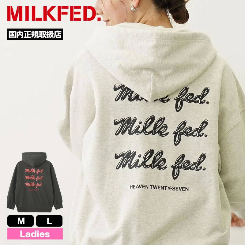 ミルクフェド レディース スウェット パーカー ジップアップ M L