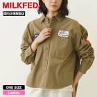 ߥ륯ե ǥ  Ĺµ 奢륷 ١ ONESIZE ͵֥ MILKFED.   | PATCHED WORK SHIRT103251014002