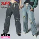 ��30%OFF ���ꥢ��󥹥�����ۥ��å��������� ��ǥ����� �ǥ˥�ѥ�� ���᡼�� �������ȥ��� ��2�� S M ���ȥ꡼�ȿ͵��֥��� X-GIRL 2025 ���� | DRAWSTRING DENIM PANTS��105253031013��