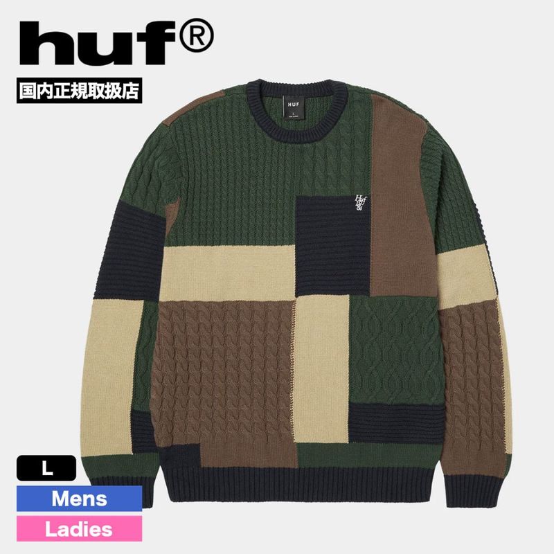 HUF ϥ ˥å 롼ͥå  ǥ L ȥܡ  ͵֥   2025 | COLUMBIA CABLE KNIT SWEATERKN00572