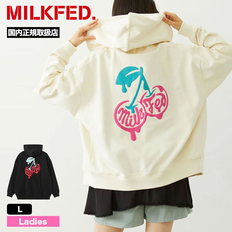 MILKFED. | MELTY CHERRY WIDE ZIP UP HOODIE��103261012009��