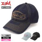 X-girl | RHINESTONE OVAL LOGO 6PANEL DENIM CAP��105261051009��