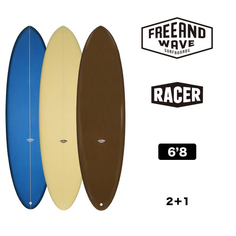 FREE AND WAVE RACER 6'8 ミッドレングスサーフボード｜初心者も楽々