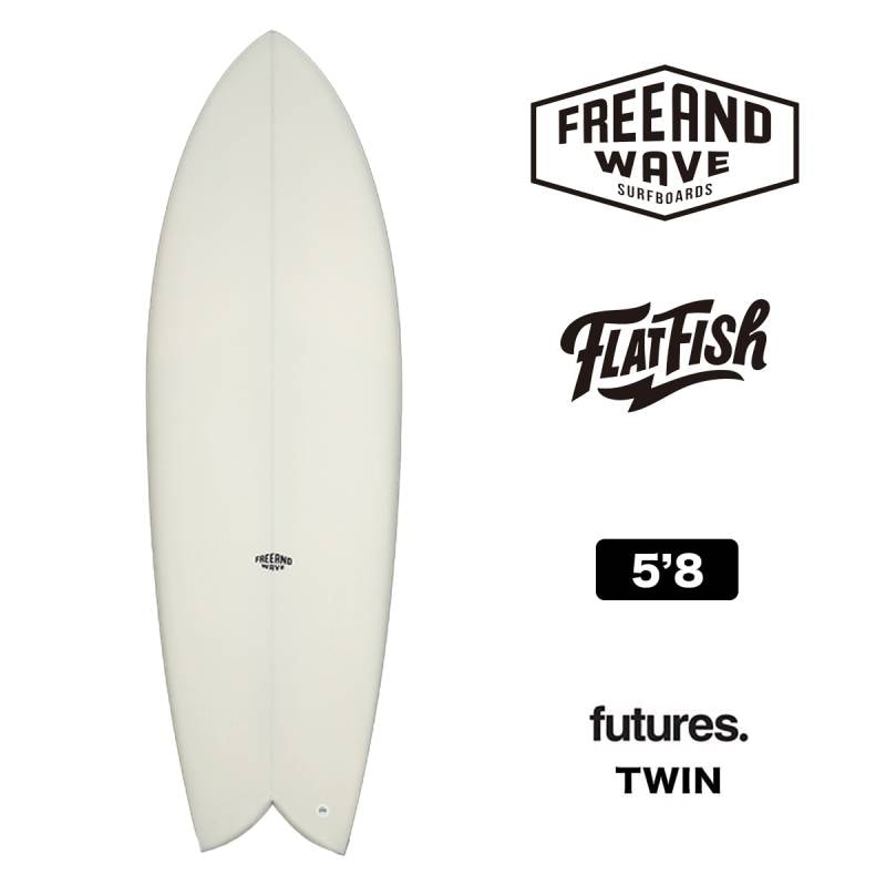 F*N様 スリーウェザー サーフボード 小波 フィン付き FREE AND WAVE FLAT FISH 5'8 フィッシュ サーフボード PU futures