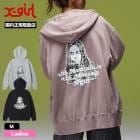 X-GIRL  | BRUSHED COLLAGE GRAPHIC FACE PATCH ZIP UP SWEAT HOODIE��105263012009��