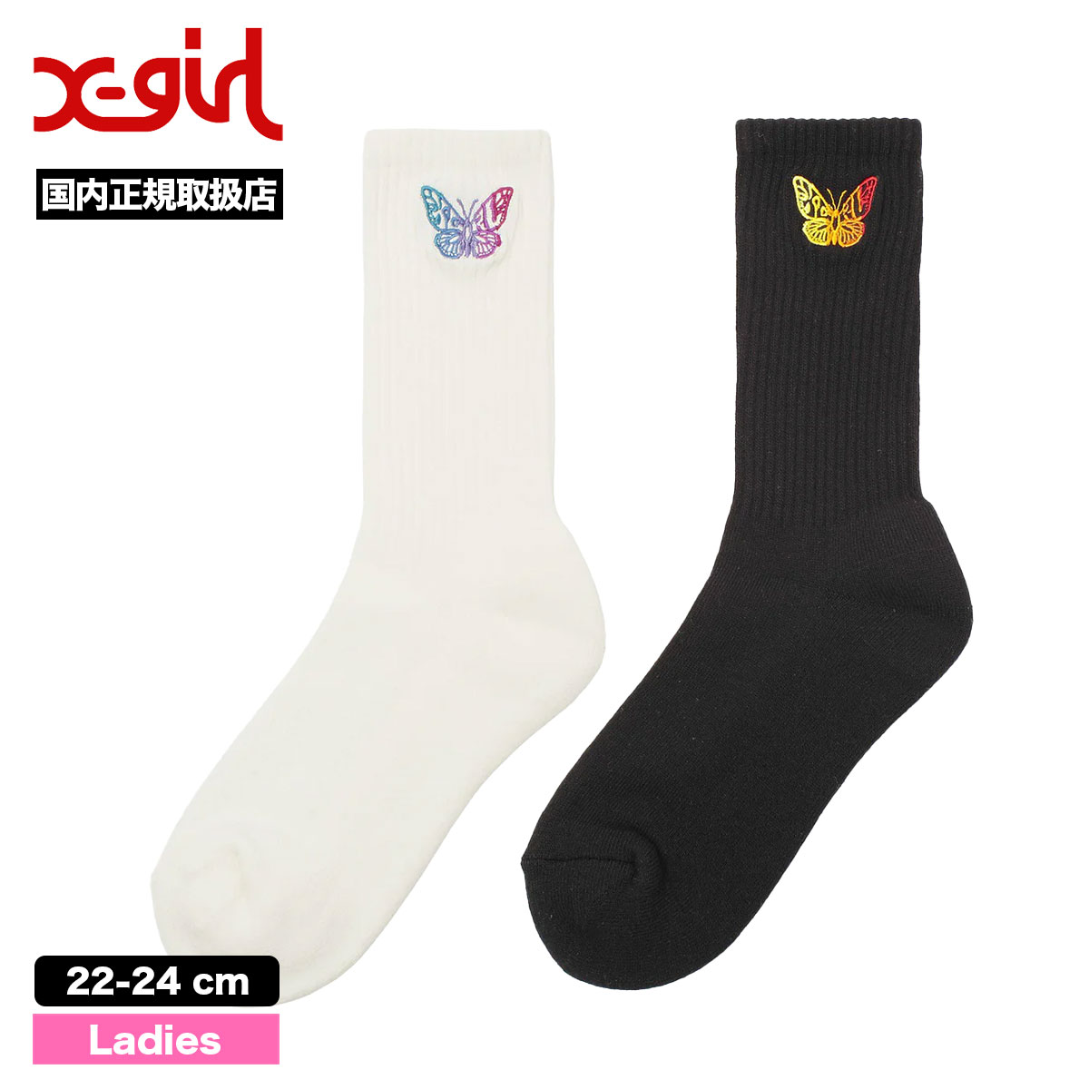 X-GIRL  | GRADATION BUTTERFLY SOCKS��105262054008��