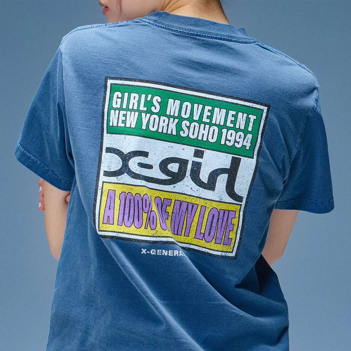 X-GIRL  | FADED HARD COLORS BOX LOGO S/S TEE��105262011034��