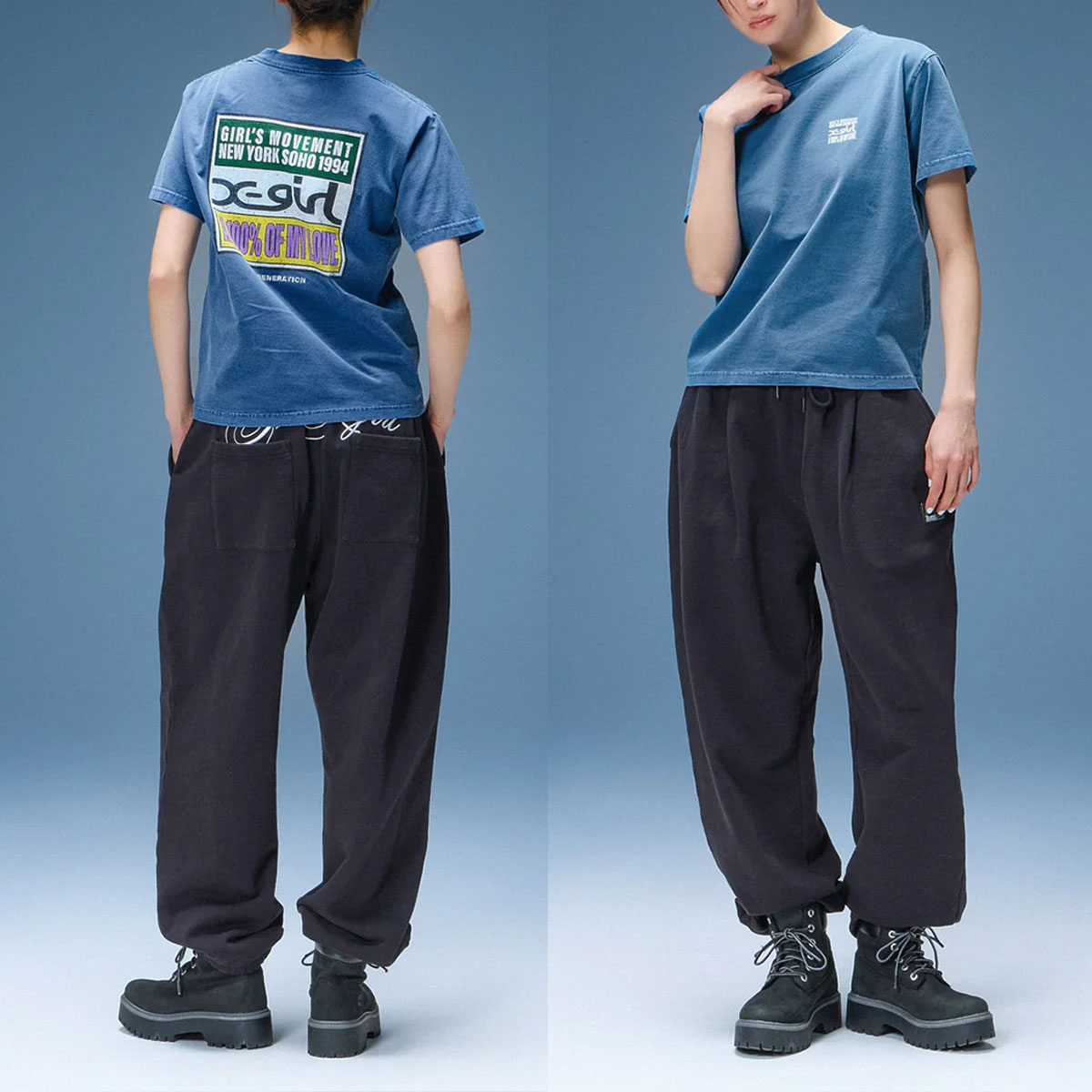 X-GIRL  | FADED HARD COLORS BOX LOGO S/S TEE��105262011034��